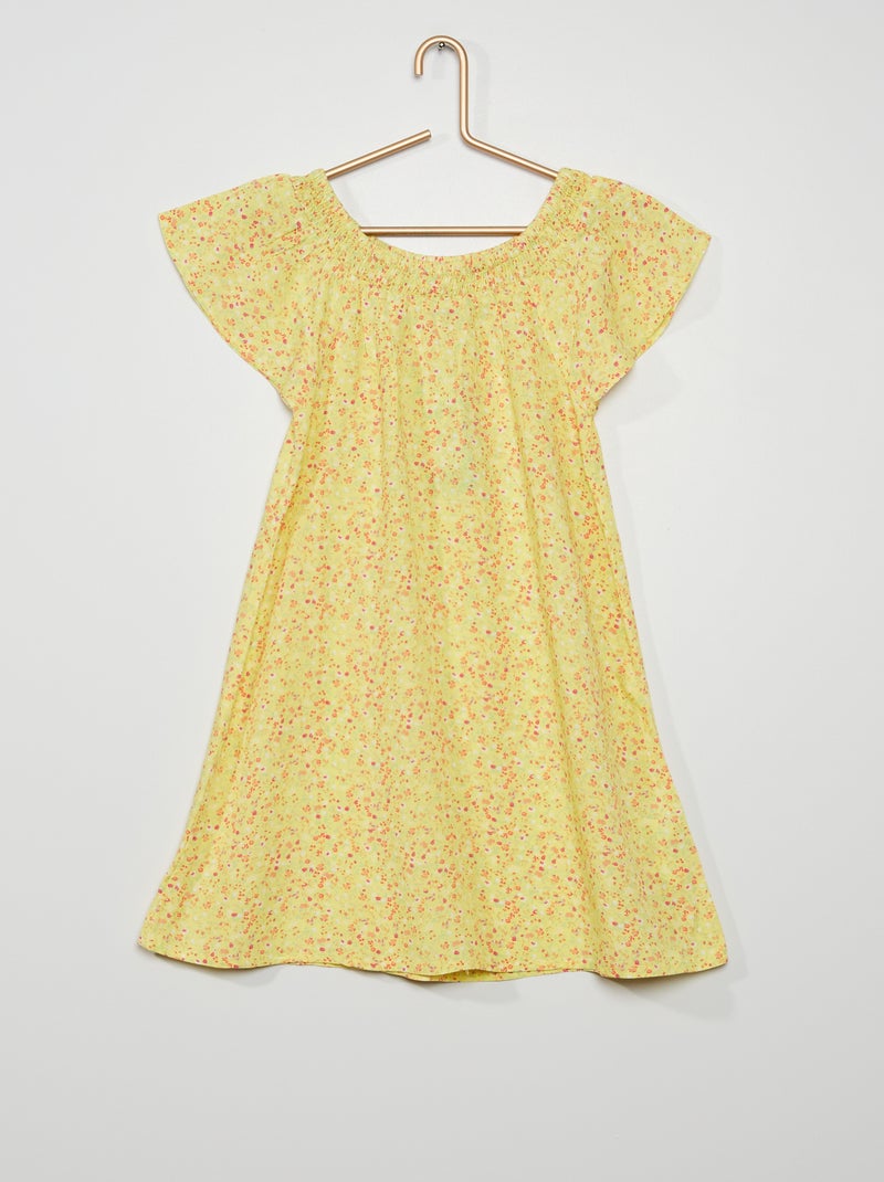 Robe fluide imprimé jaune - Kiabi