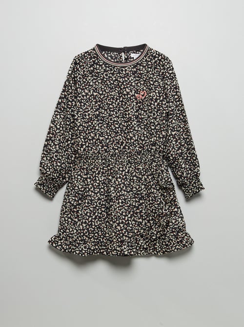 Robe fluide imprimé 'léopard' - Kiabi