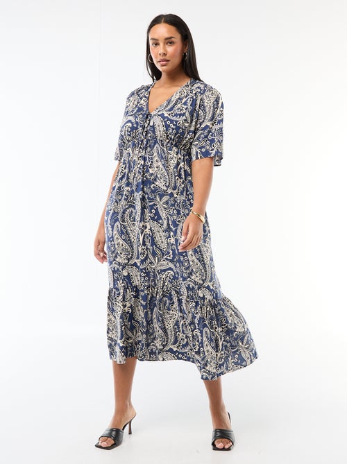 Robe fluide imprimée fantaisie - Kiabi