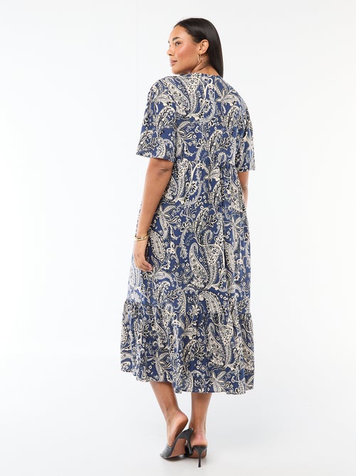 Robe fluide imprimée fantaisie - Kiabi