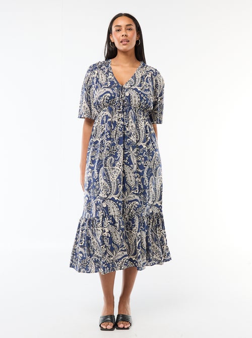 Robe fluide imprimée fantaisie - Kiabi