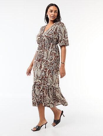 Robe fluide imprimée fantaisie