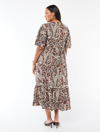 Robe fluide imprimée fantaisie