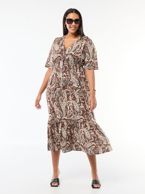 Robe fluide imprimée fantaisie - Kiabi