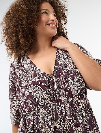 Robe fluide imprimée fantaisie