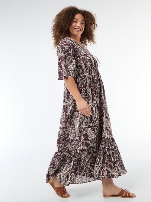 Robe fluide imprimée fantaisie - Kiabi