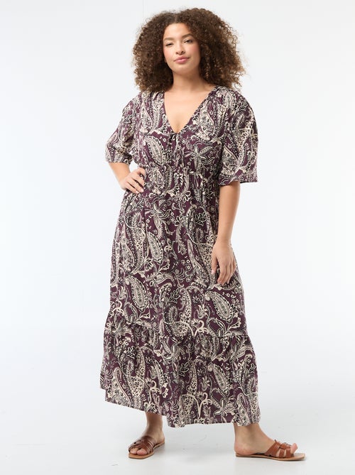 Robe fluide imprimée fantaisie - Kiabi