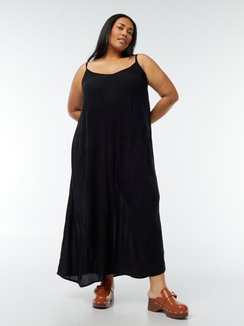 Robe fluide longue avec fines bretelles réglables - Kiabi