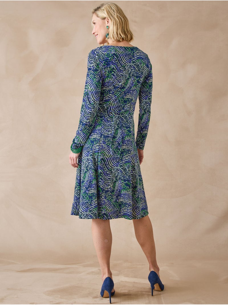 Robe fluide manches longues - DAXON Bleu Multicolore - Kiabi
