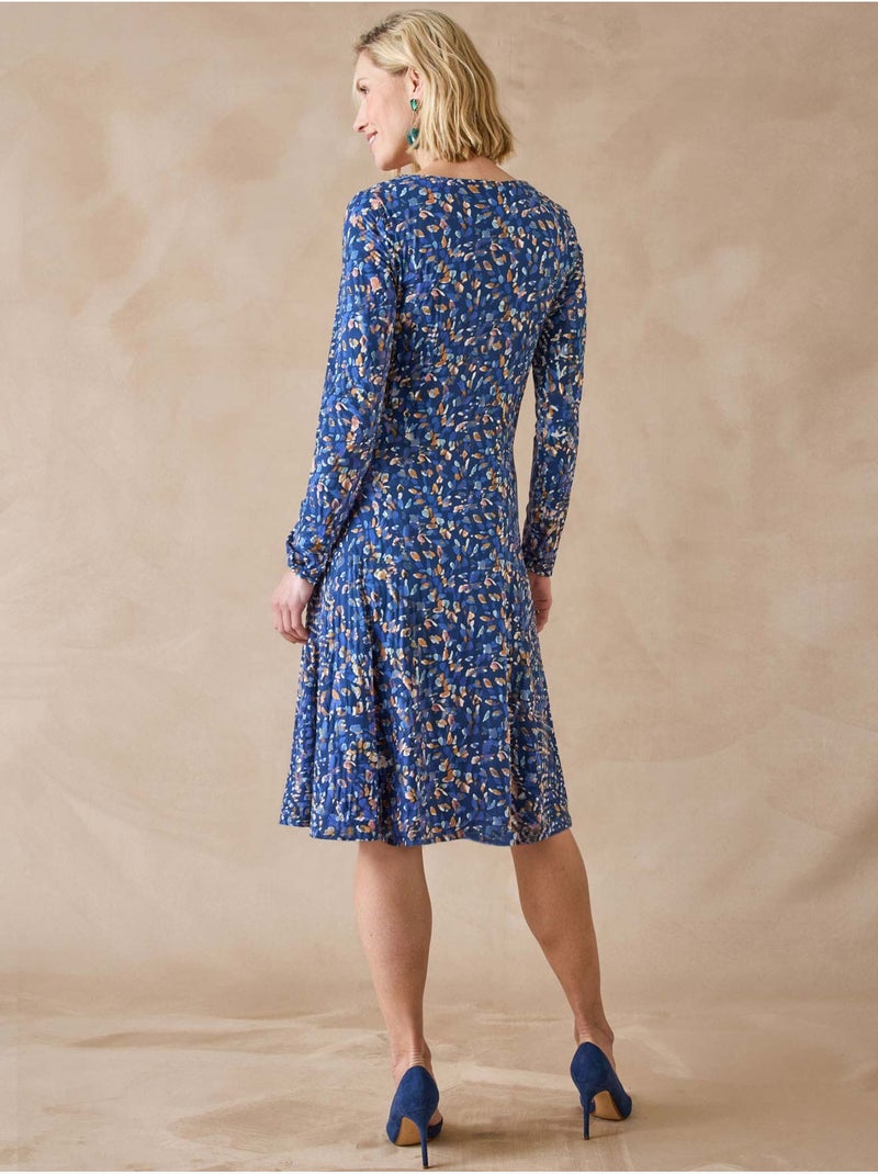Robe fluide manches longues - DAXON Marine/Multicolore - Kiabi