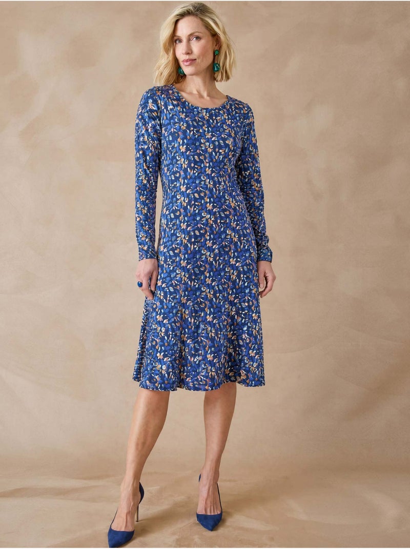 Robe fluide manches longues - DAXON Marine/Multicolore - Kiabi