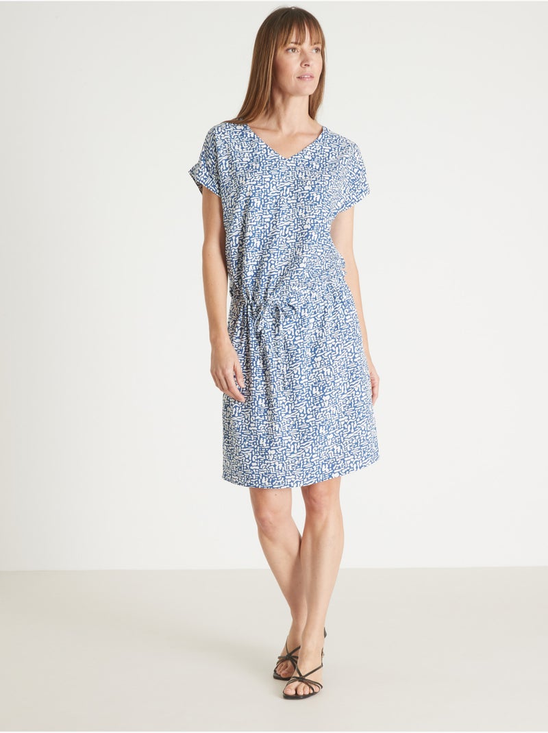 Robe fluide manches T - DAXON Bleu Multicolore - Kiabi