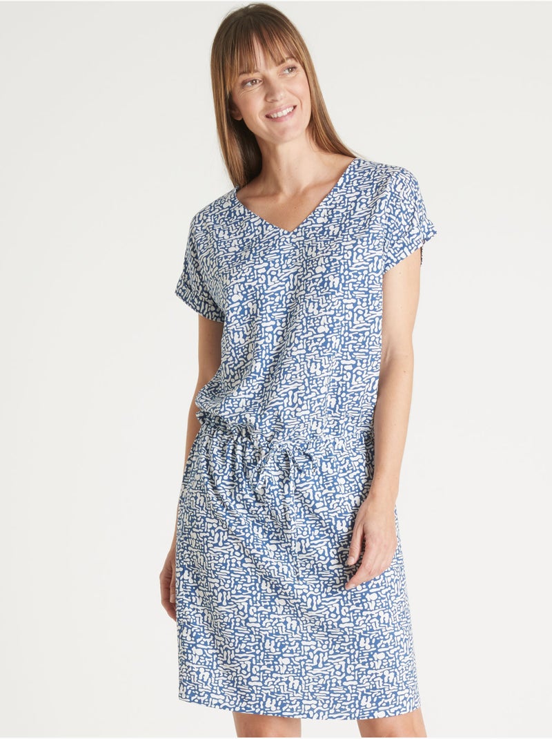 Robe fluide manches T - DAXON Bleu Multicolore - Kiabi