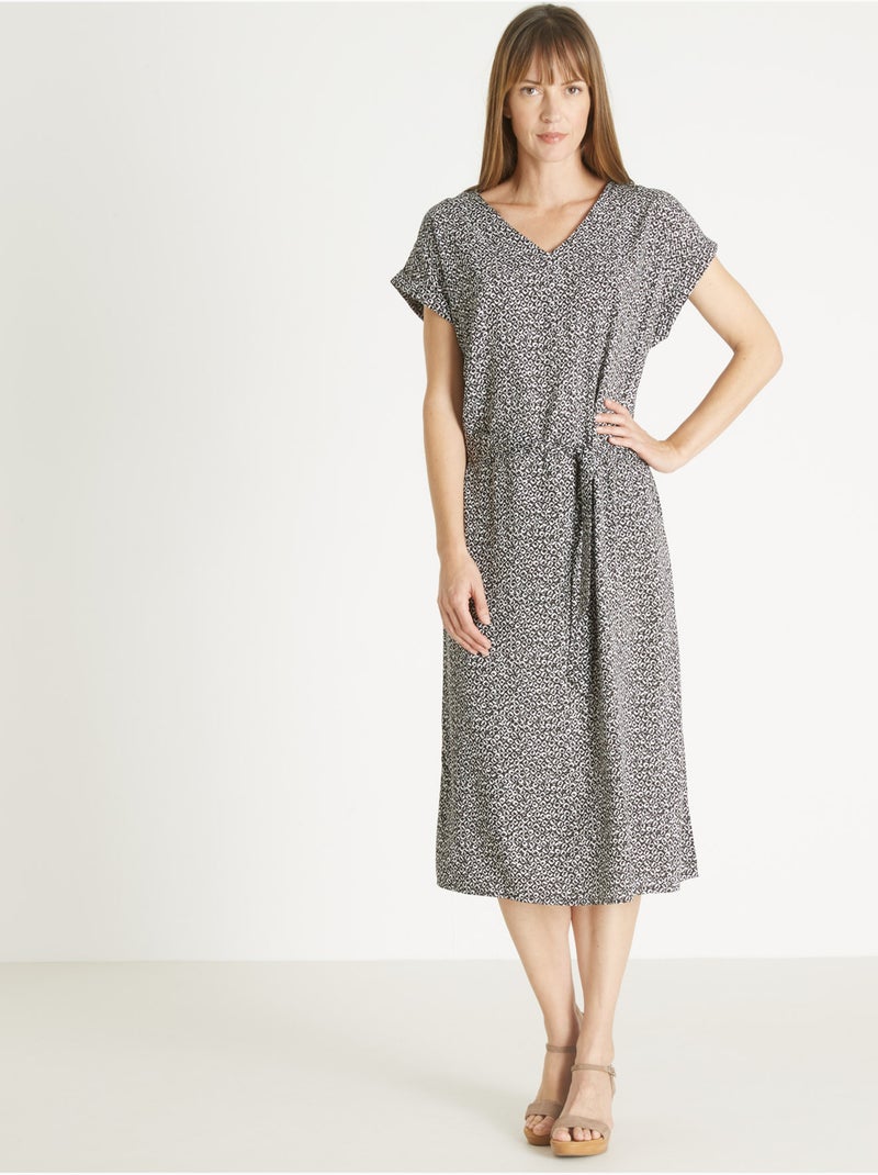 Robe fluide manches T - DAXON Noir Multicolore - Kiabi