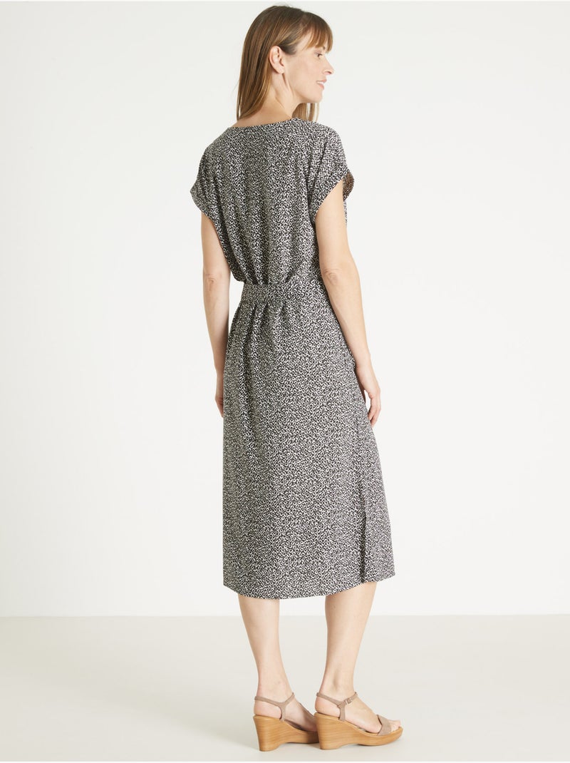 Robe fluide manches T - DAXON Noir Multicolore - Kiabi