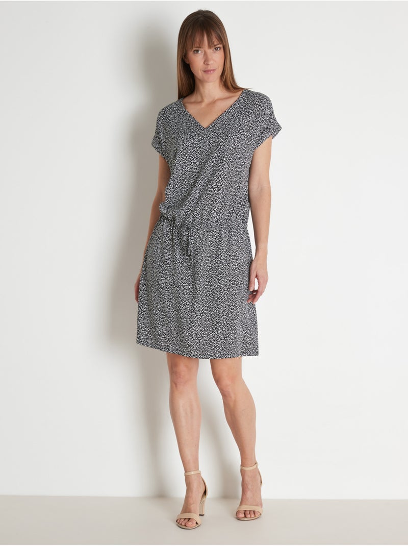 Robe fluide manches T - DAXON Noir Multicolore - Kiabi