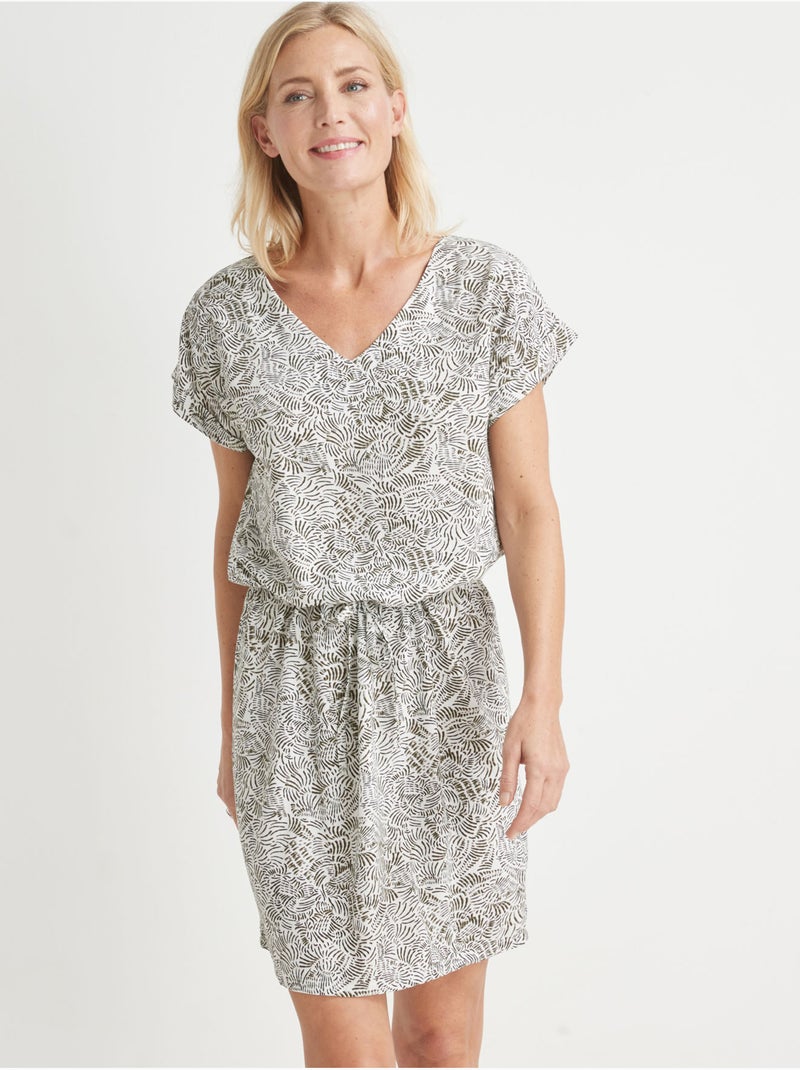 Robe fluide manches T - DAXON Noir Orange Blanc - Kiabi