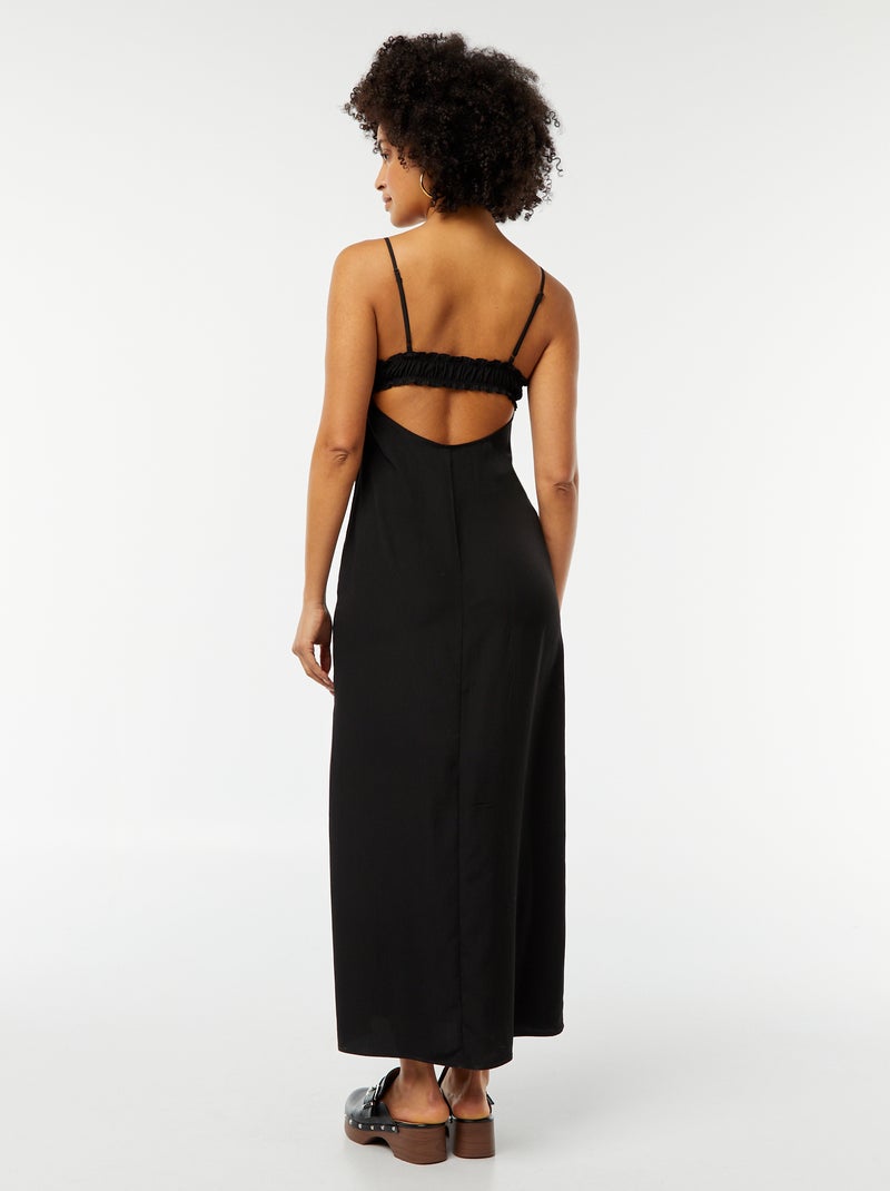 Robe fluide midi avec haut effet nuisette Noir - Kiabi