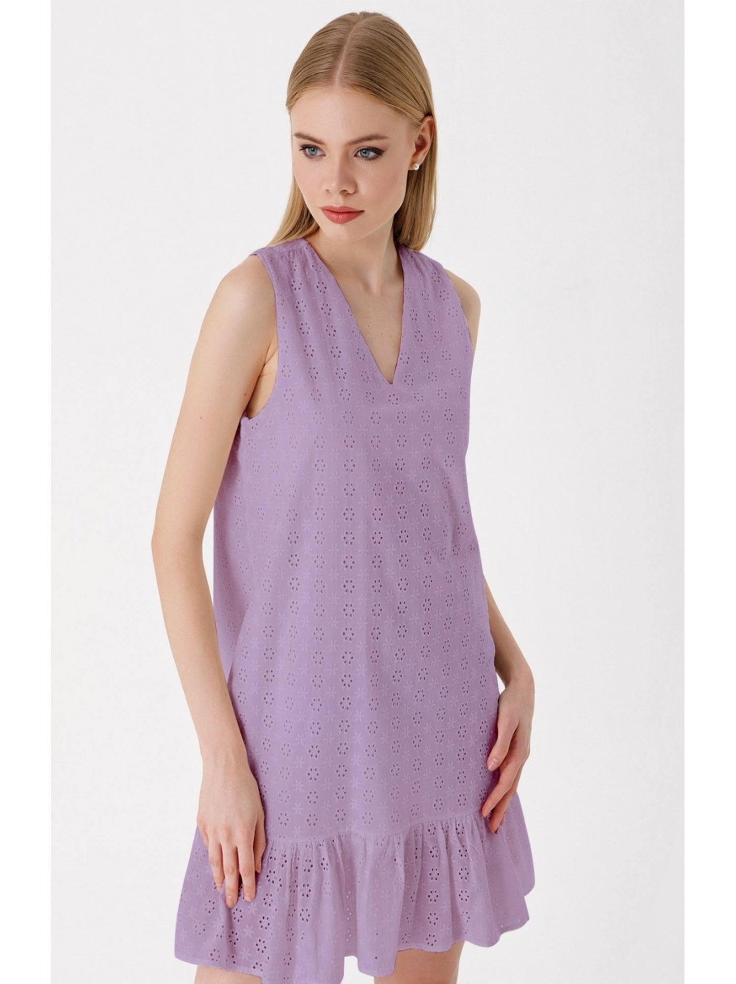 Robe Fluide Didier Parakian Sans Manches - Imprimé Gris Et Blanc - Taille 42 Occasion Parfaite