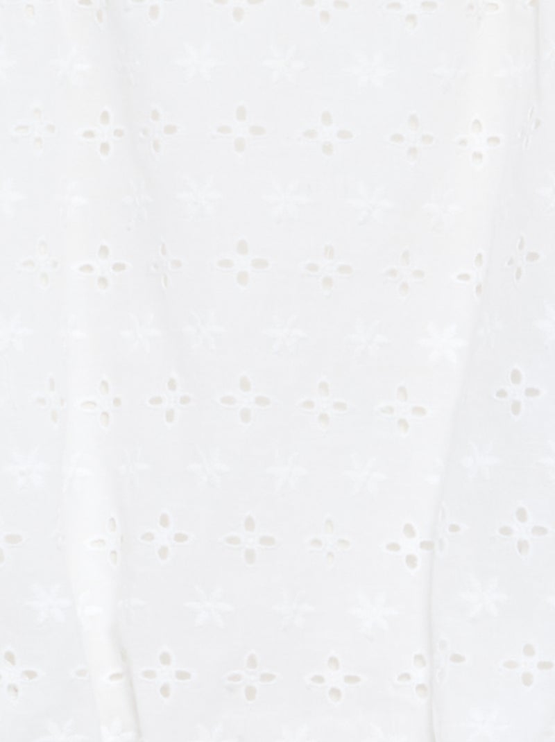 Robe forme boule avec broderies anglaises Blanc - Kiabi