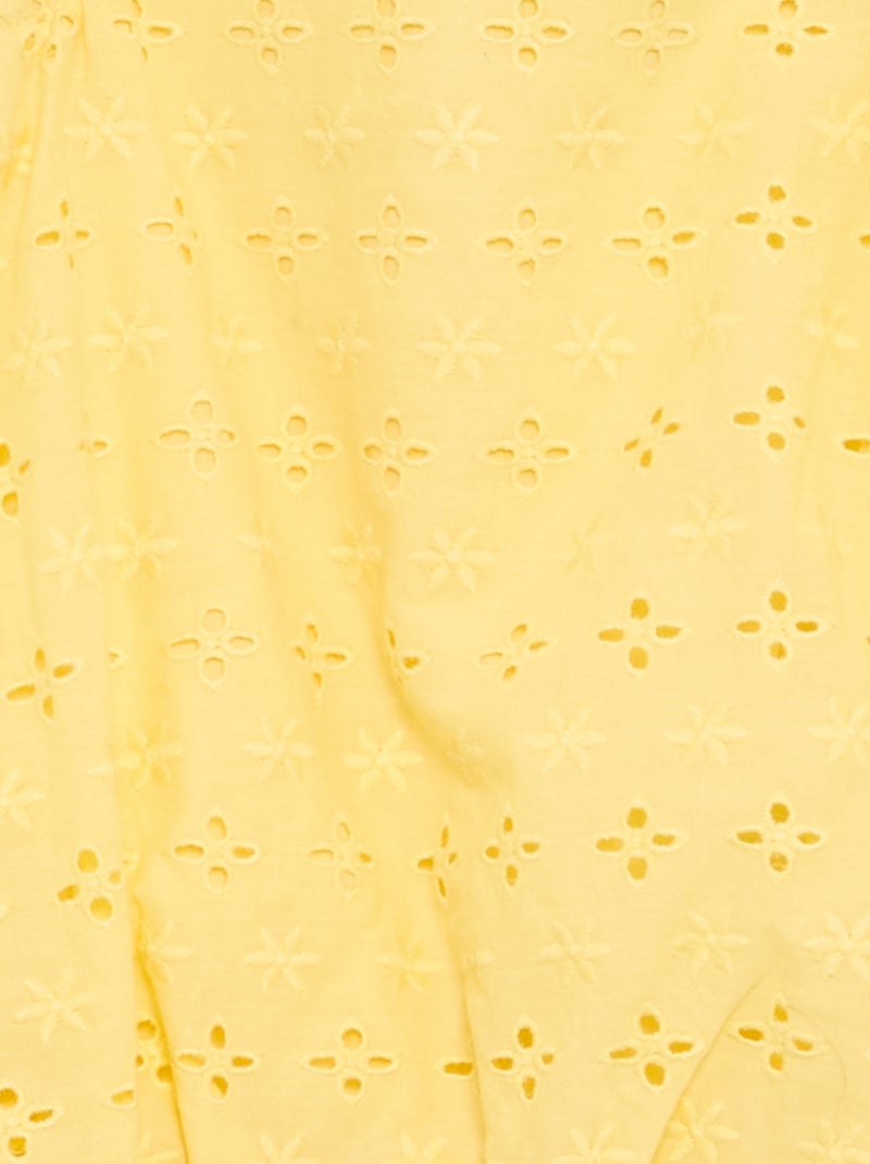 Robe forme boule avec broderies anglaises Jaune - Kiabi