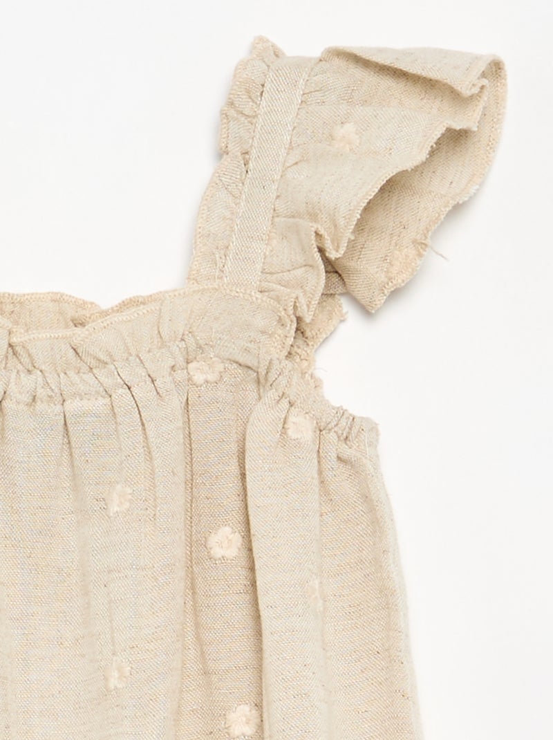 Robe forme boule avec broderies anglaises Jaune - Kiabi