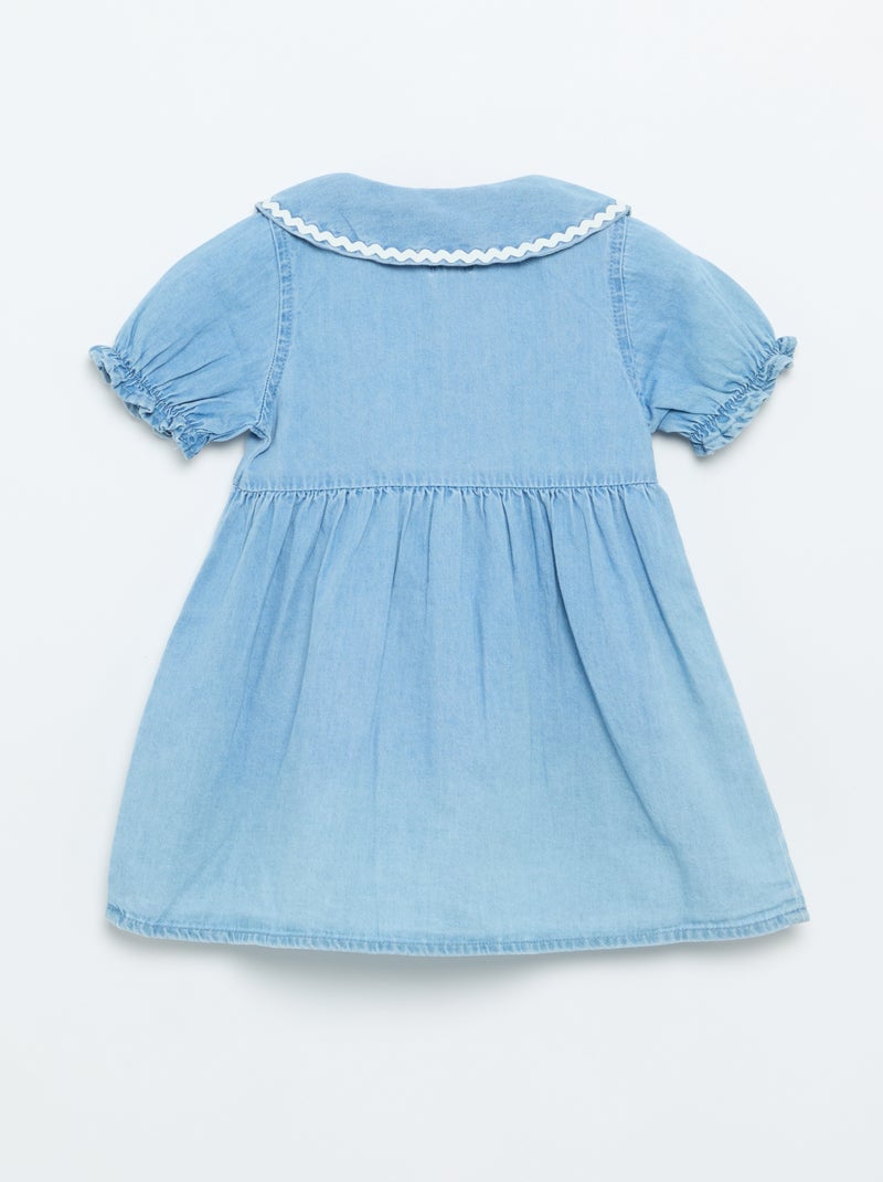 Robe forme chemise à manches courtes Bleu - Kiabi