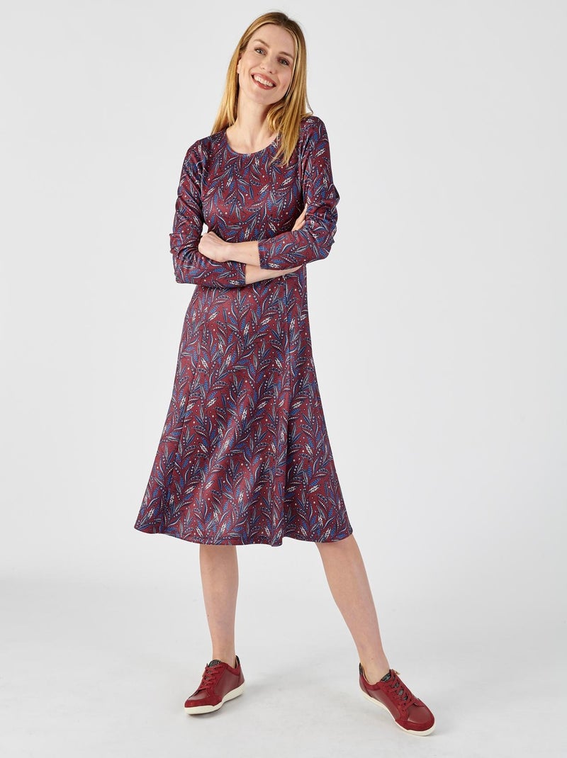 Robe forme patineuse maille chaude - Damart Bordeaux - Kiabi