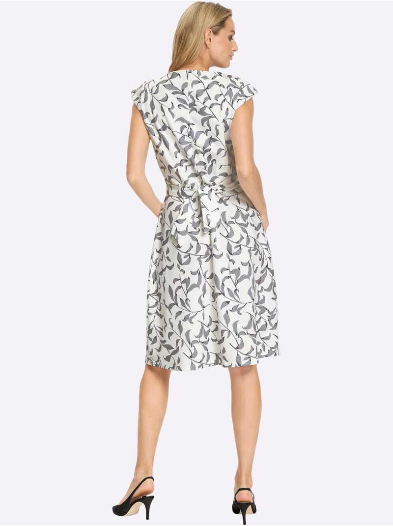 Robe Fourreau Lien à Nouer Pour Régler La Largeur - Taille Standard - helline Noir Ecru - Kiabi