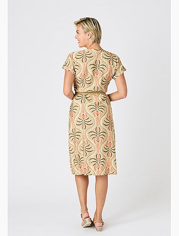 Robe gaufrée + ceinture - Damart