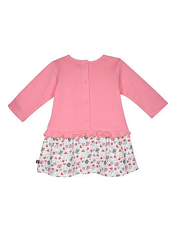 Robe geranium interlock manches longues bebe