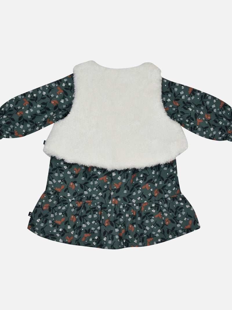 ROBE GILET SANS MANCHES MONA VELOURS COTELE Blanc - Kiabi