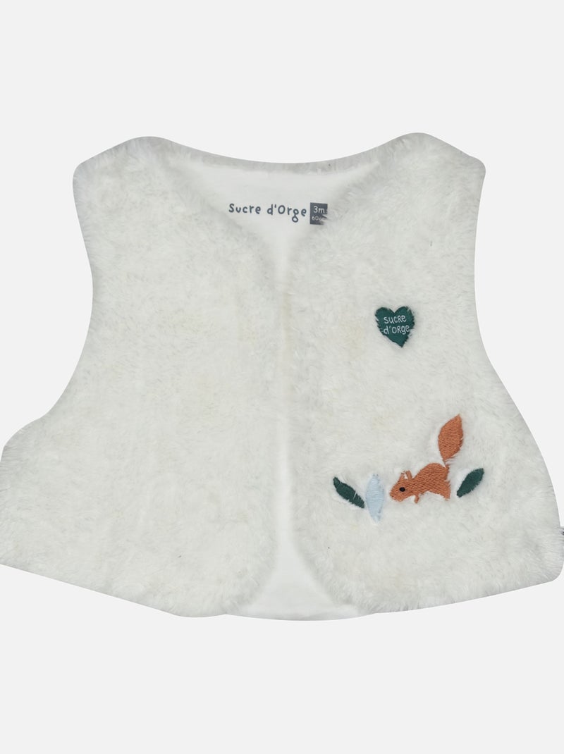 ROBE GILET SANS MANCHES MONA VELOURS COTELE Blanc - Kiabi