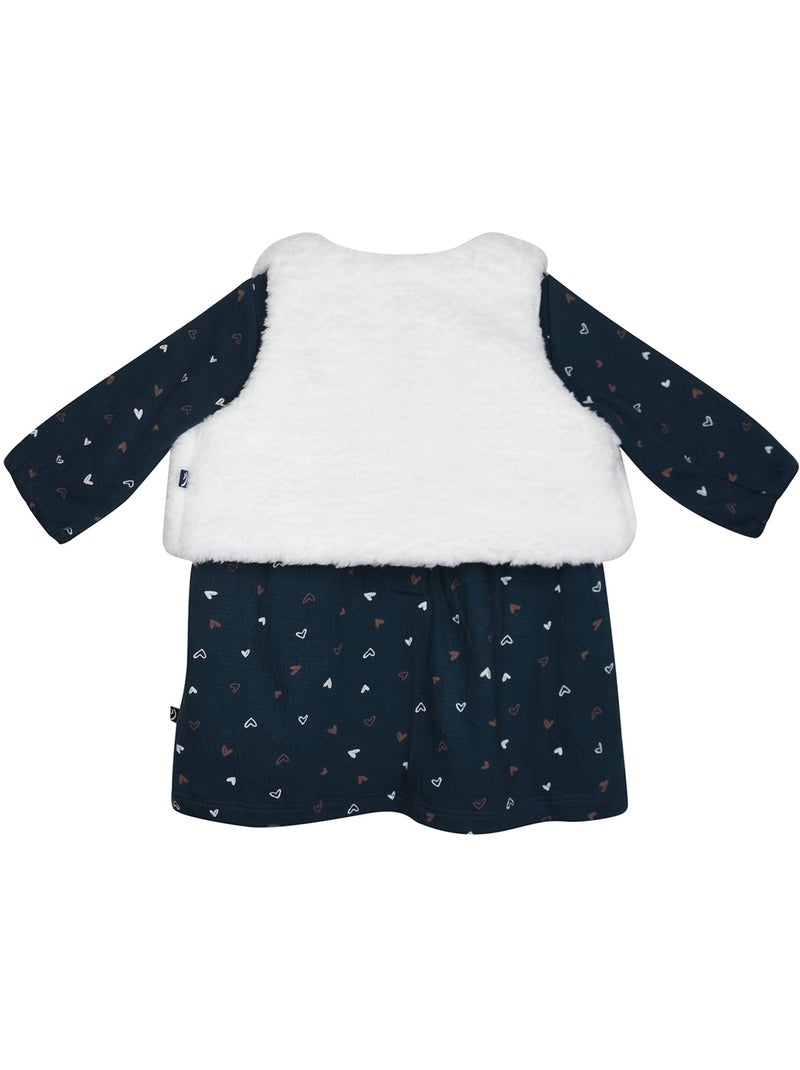 Robe gilet s/s manches sibylle maille bebe Bleu - Kiabi