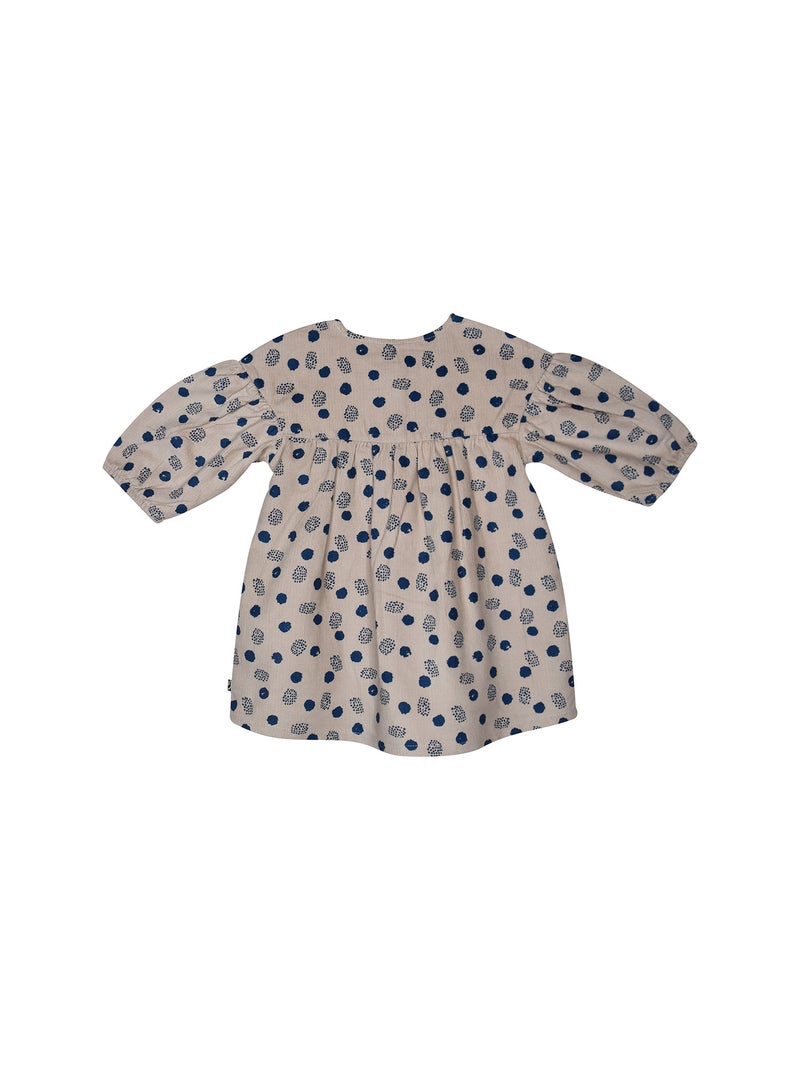 Robe gilet ss mches pepita velours cotele manches longues Beige - Kiabi