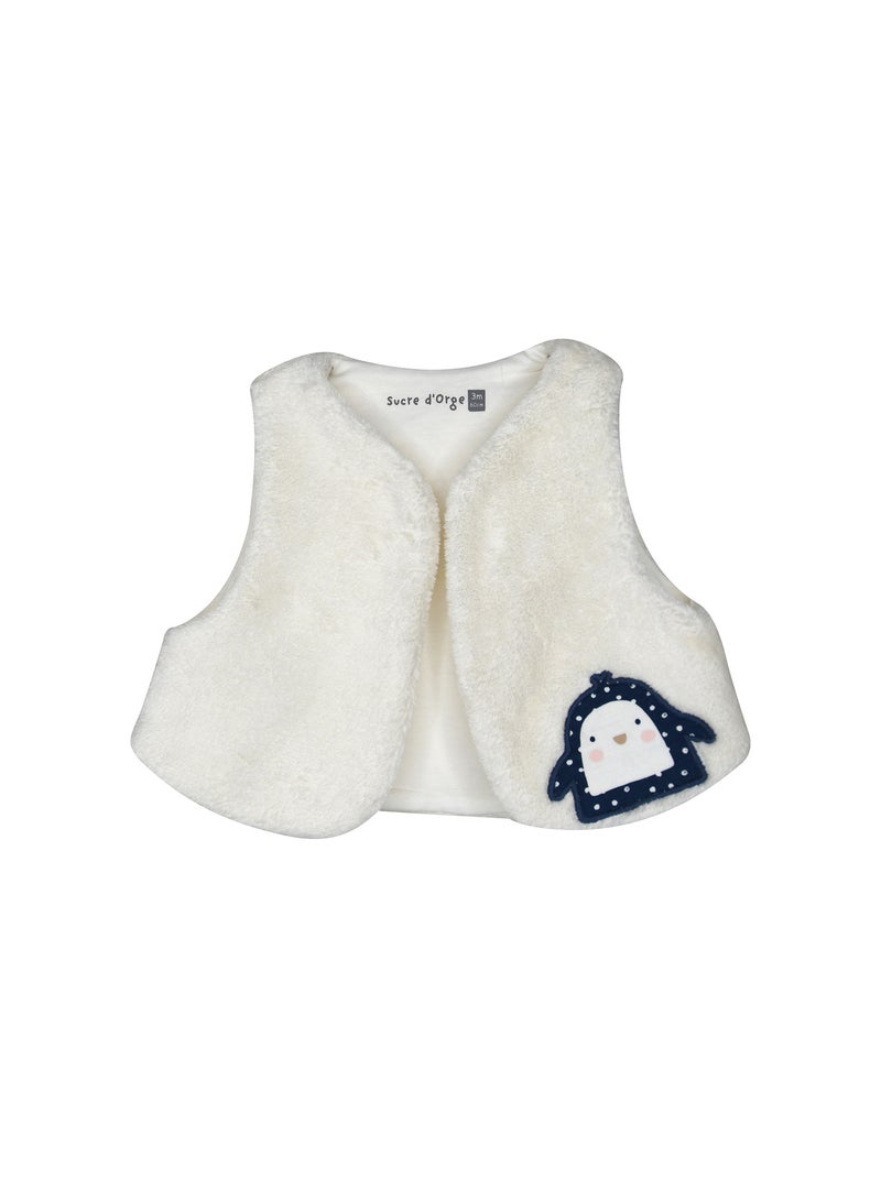 Robe gilet ss mches pepita velours cotele manches longues Beige - Kiabi