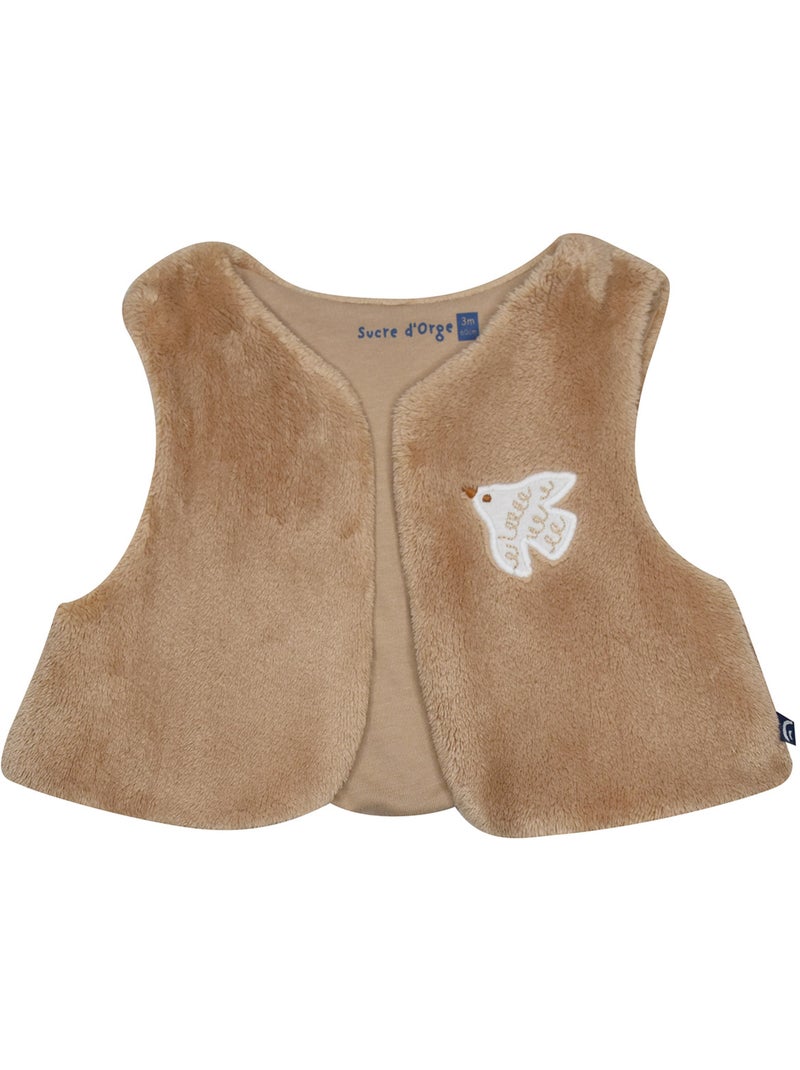 Robe gilet s/s mches servane maille Beige - Kiabi