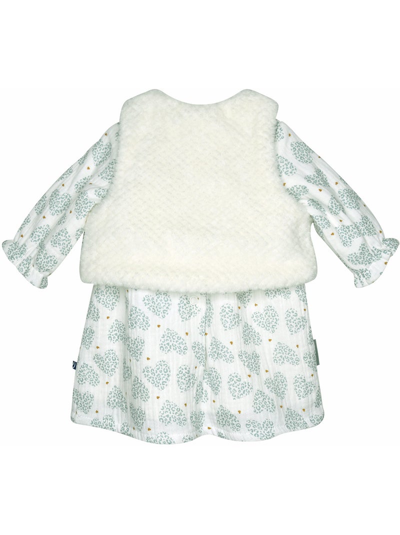 Robe gilet s/s mches sue Vert - Kiabi