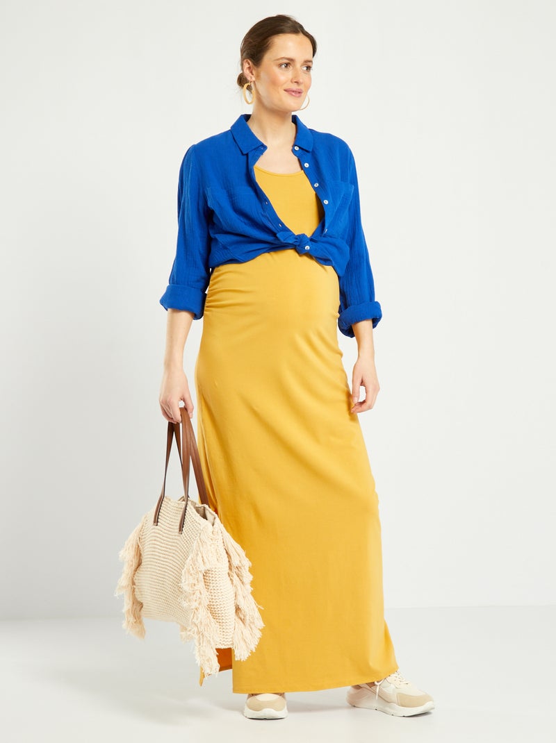 Robe grossesse en maille jersey Jaune - Kiabi