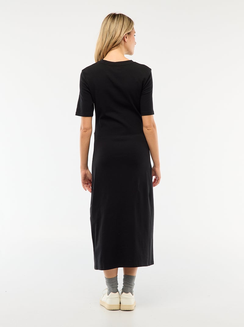 Robe grossesse torsadée devant Noir - Kiabi
