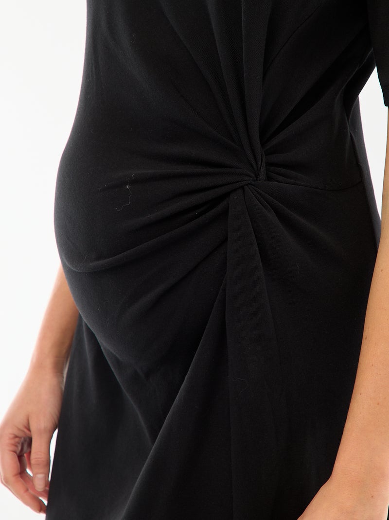 Robe grossesse torsadée devant Noir - Kiabi