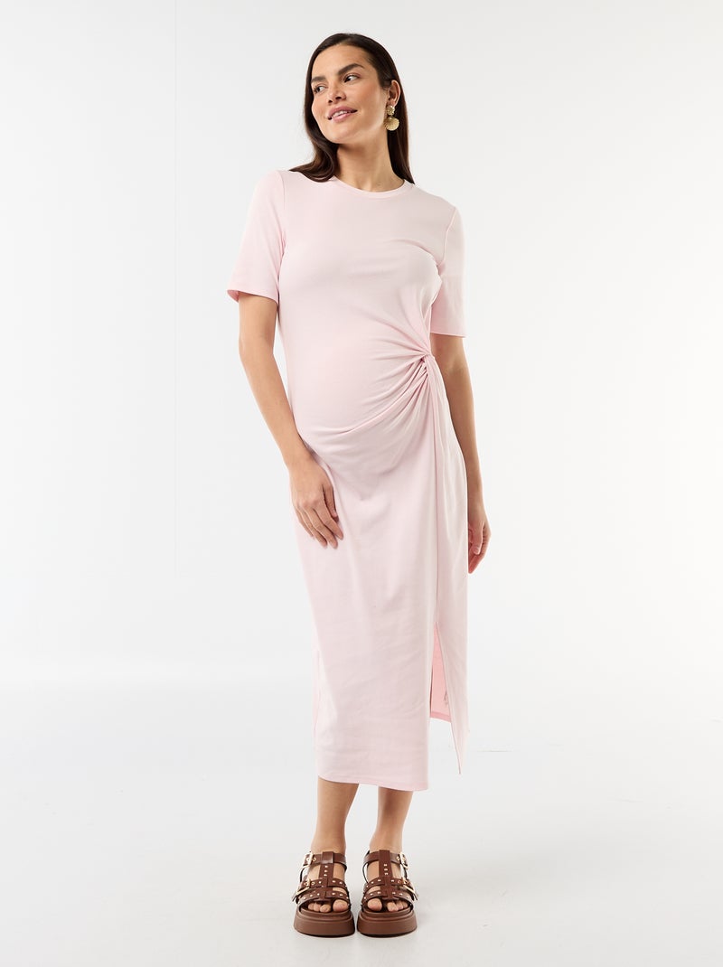 Robe grossesse torsadée devant Rose - Kiabi