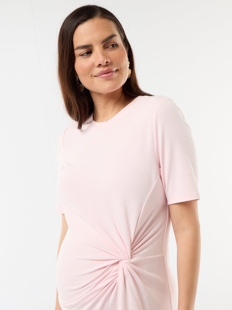 Robe grossesse torsadée devant Rose - Kiabi