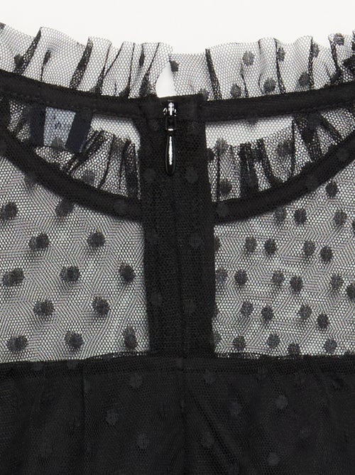Robe 'Halloween' à manches longues en plumetis avec col montant - Kiabi Robe 'Halloween' à manches longues en plumetis avec col montant - Kiabi