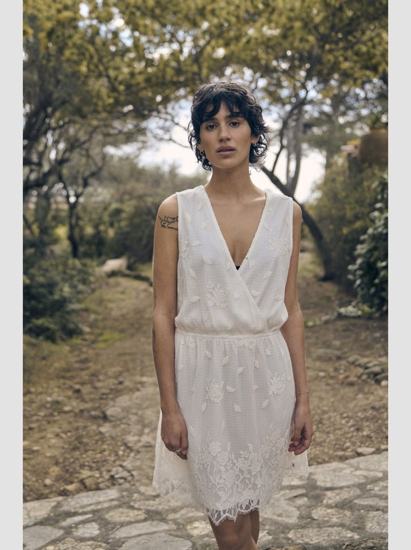Robe HELIOT droite 'Le Temps Des Cerises' Blanc - Kiabi