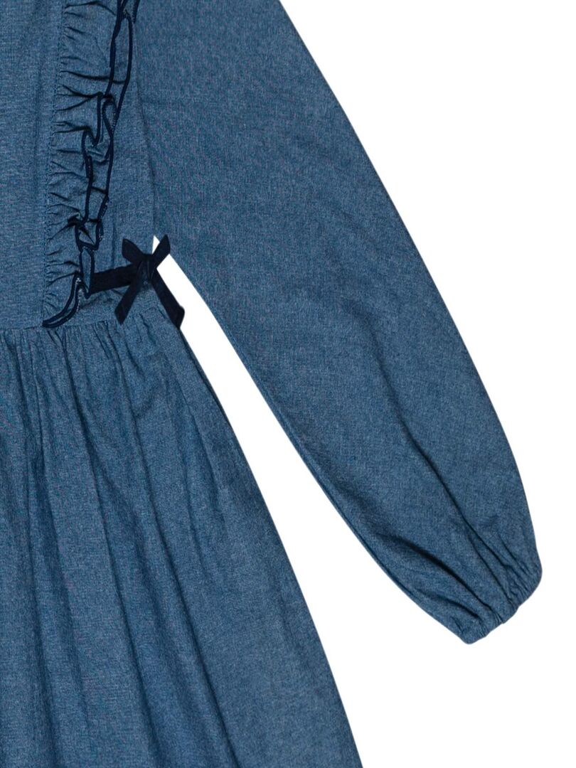 Robe Hiver Bleu à Volants Fille  APPOLINE - 'LA FAUTE A VOLTAIRE' Bleu marine - Kiabi