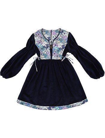 Robe Hiver Fille Velours Liberty Fleuri MARGOT - La Faute à Voltaire