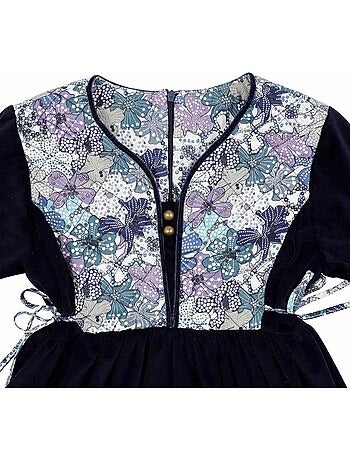 Robe Hiver Fille Velours Liberty Fleuri MARGOT - La Faute à Voltaire