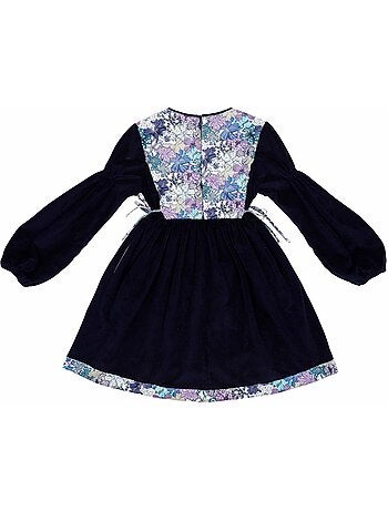 Robe Hiver Fille Velours Liberty Fleuri MARGOT - La Faute à Voltaire
