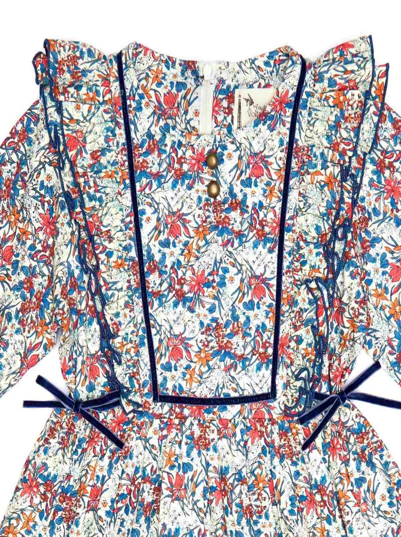 Robe Hiver Fleurie Fille  Coton Liberty   APPOLINE - La Faute à Voltaire Multicolore - Kiabi